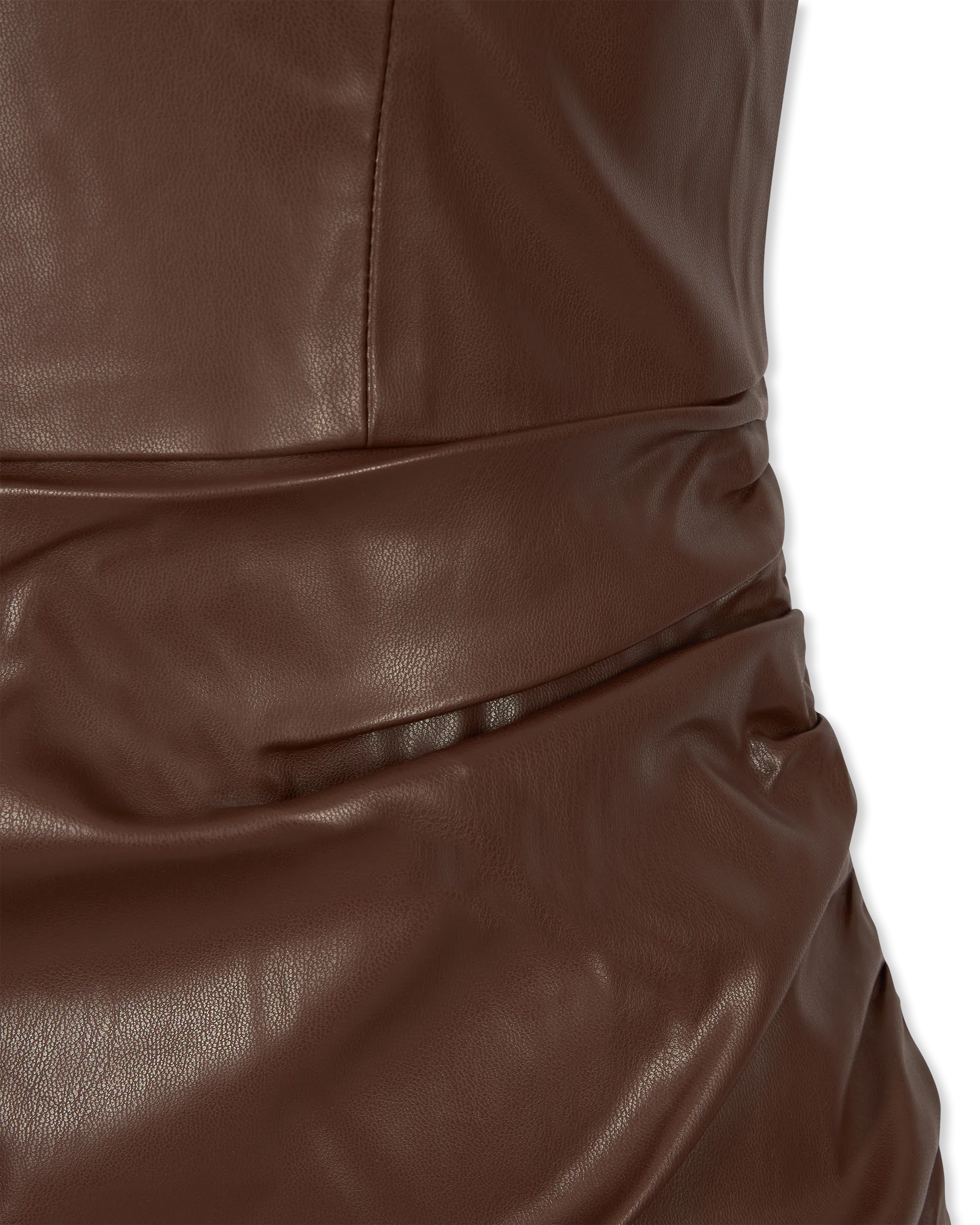 Andres Vegan Leather Strapless Dress