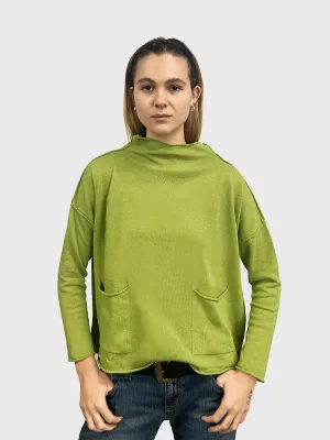 Boxy Pocket Sweater, Kiwi