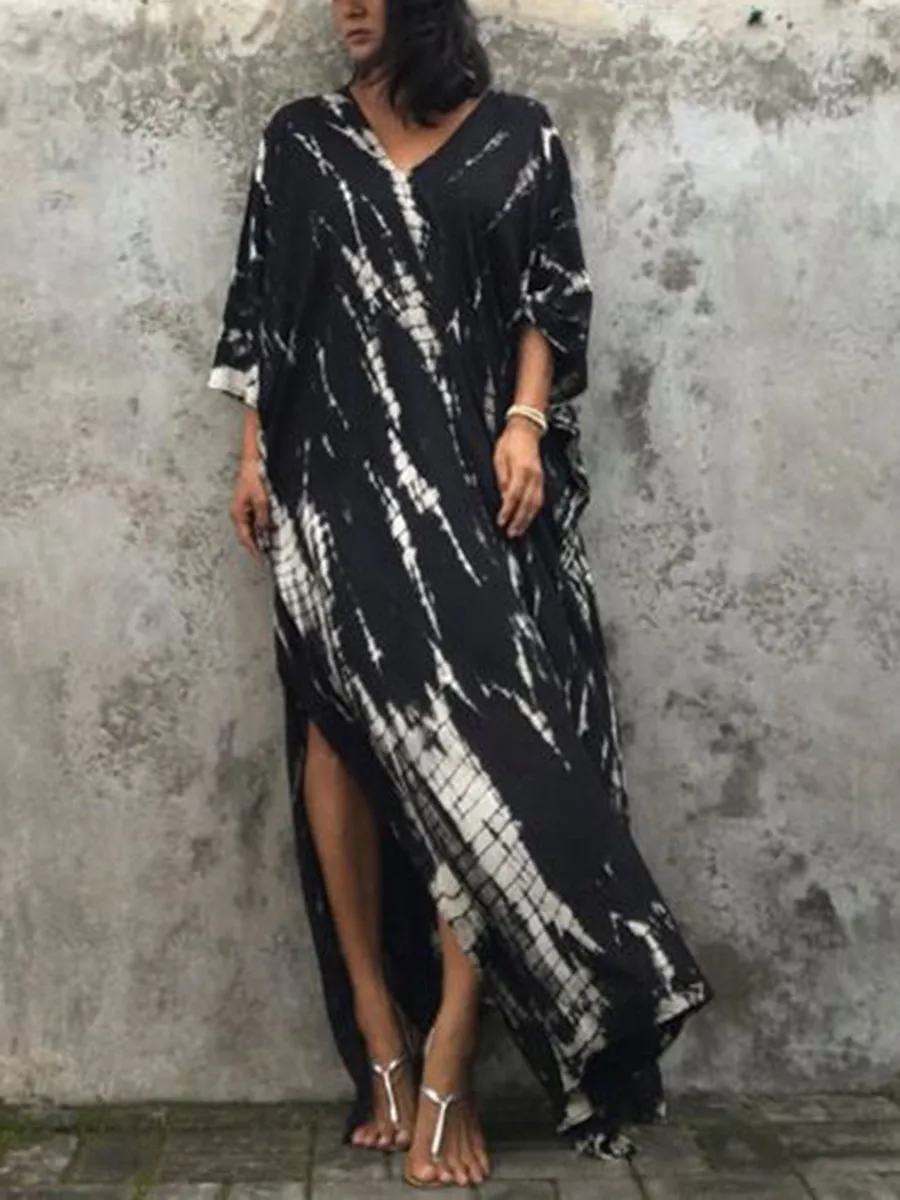 Exotic Style Tie-dye Loose Casual Dress