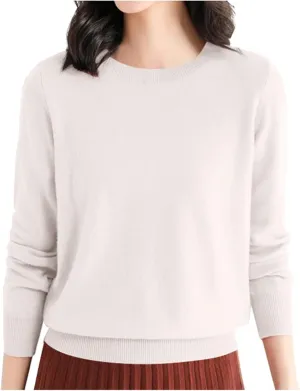 iLH Sweaters for Women 2024 Fall Fashion Knitted Sweatshirt Crewneck Long Sleeve Pullover Sweater Base Layer Solid Shirt