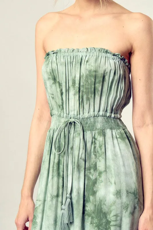 Iris Tie Dye Tube Maxi Dress