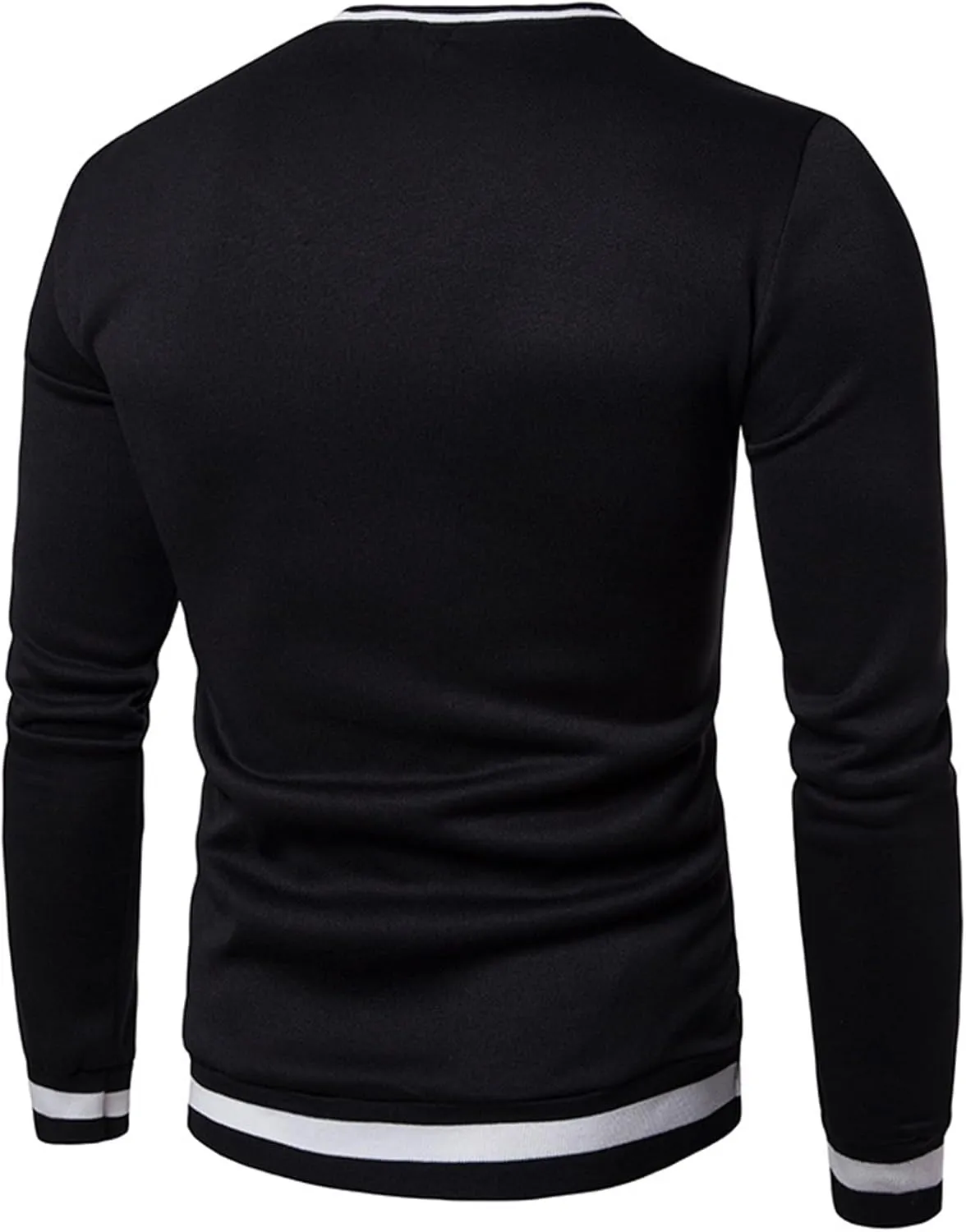 Men's Cotton V Neck Sweater Knitted Color Block Pullover Sweatshirt Casual Long Sleeve Slim Fit Soft Jumper Tops