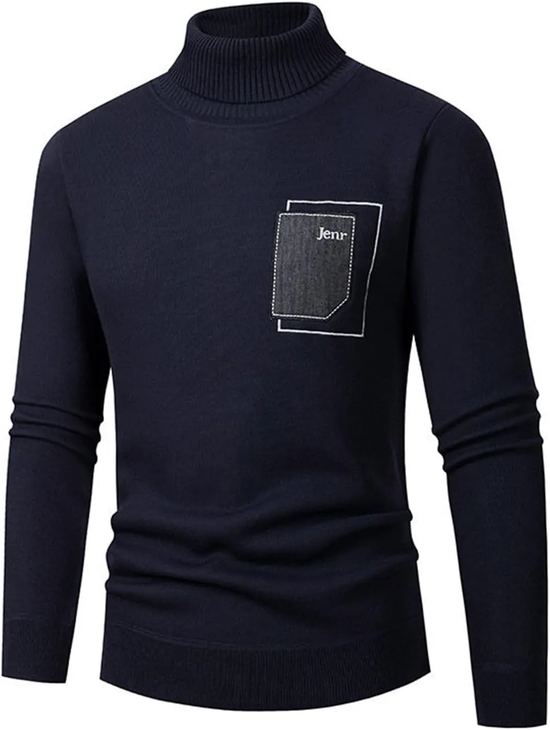 Men's Pullover Sweaters Turtle Neck Long Sleeve Cable Knitted Tops Fall Winter Casual Slim Fit Thermal Sweatshirts