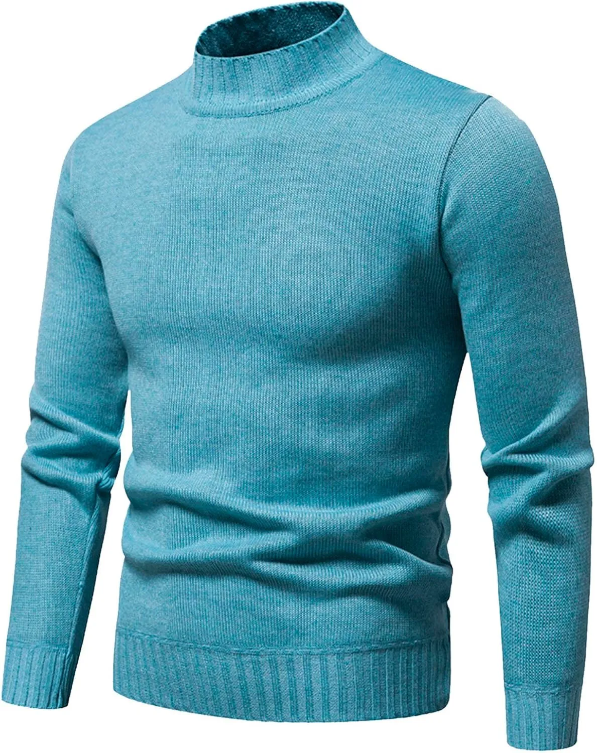 Mens Sweater Men's Solid Turtleneck T-Shirts Long Sleeve Shirt Thermal Baselayer Ribbed Pullover Sweaters Sweatshirt