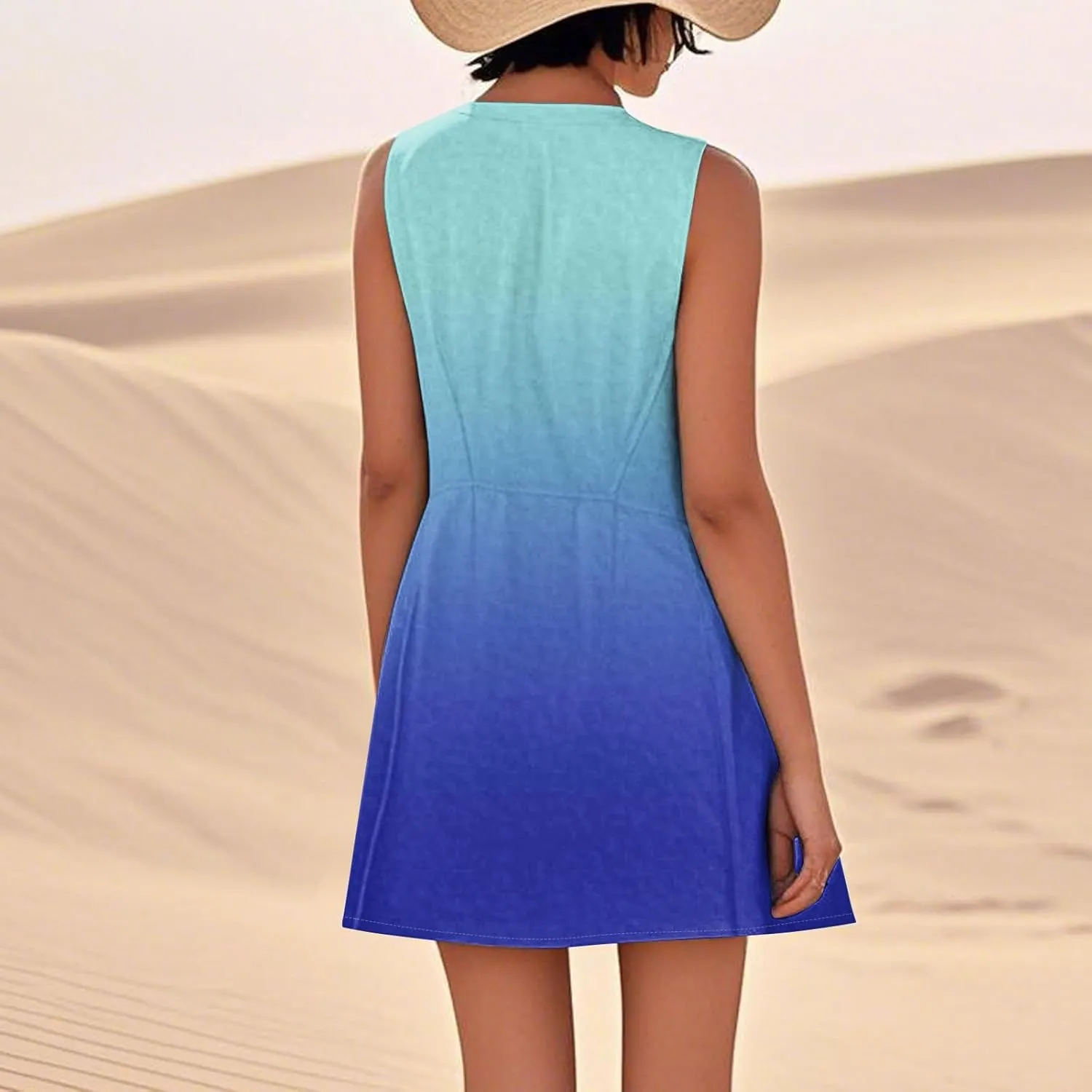 Summer Hem Lounges Sundress for Womens Sleeveless Pub Cool Offshoulder Dress Relaxed Fit Solid with
