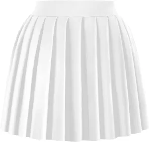 tagunop Women's Mini Pleated Skirts Y2k Skater Skirt Club Skirts for Women Sexy A-Line Uniform Tennis Skirt