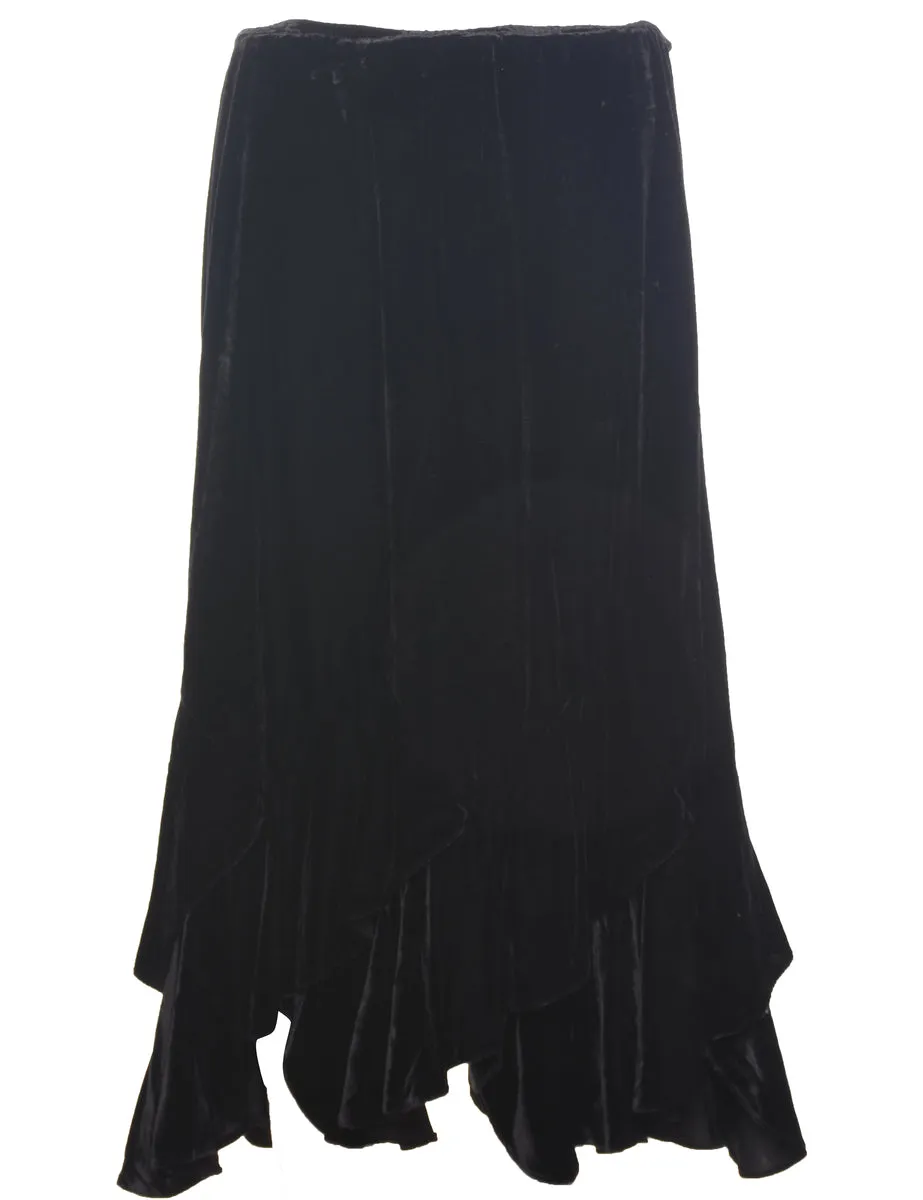 Velvet Y2K Flared Skirt - L