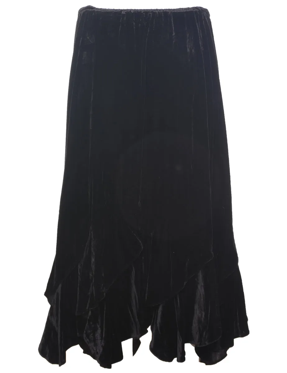 Velvet Y2K Flared Skirt - L