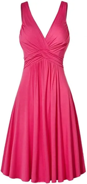 Wedding Guest Dresses for Women Holiday Sexy Deep V Neck Sleeveless A-Line Cocktail Dress Homecoming Mini Sundresses