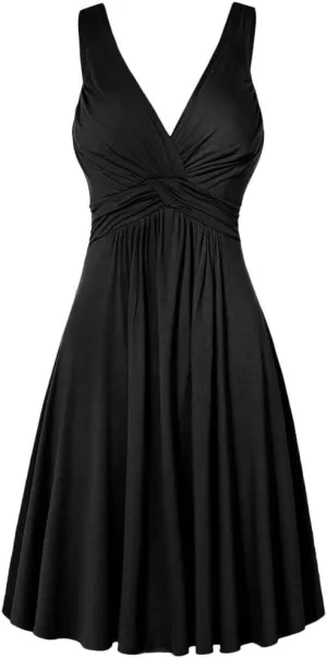 Wedding Guest Dresses for Women Holiday Sexy Deep V Neck Sleeveless A-Line Cocktail Dress Homecoming Mini Sundresses