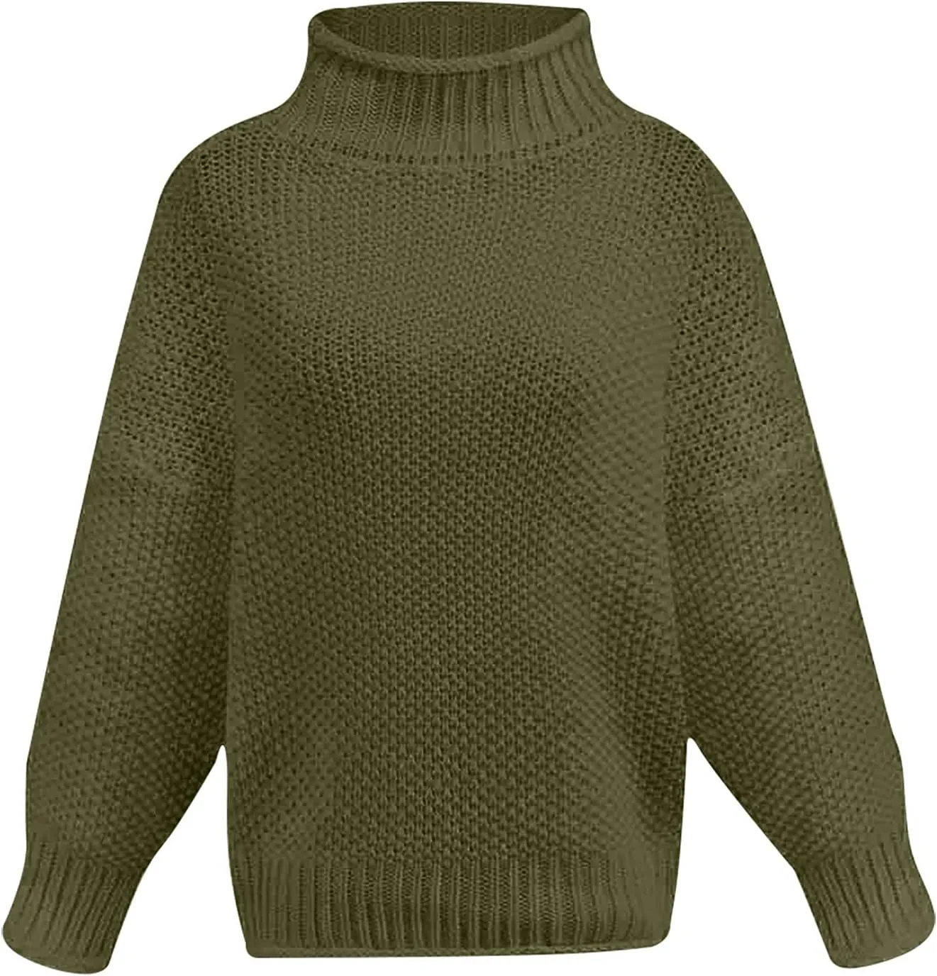 Women Turtleneck Oversized Sweaters Tunic Pullover Sweater Knit Tops Long Sleeve Pullover Sweaters Fall Fashion Clothes