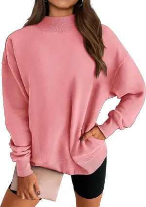 Womens Oversized Sweatshirt Turtleneck Long Sleeve Sweater Casual Loose Fit Pullover Fall Winter Clothes with Pocket
